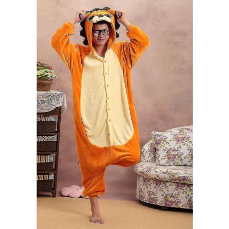 Halloween Unisex Onesie Kigurumi Fancy Dress Kostyme Hettegensere Pyjamas Sleep Wear-9-1 - Perfet Lion XL for 180-190cm
