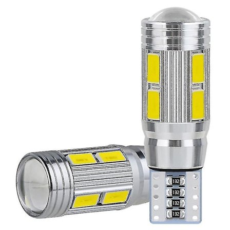 2 kpl W5W T10 12V 6000K 5630 10 SMD Auto LED-lamppu Canbus Rekisterikilven Sivuvilkku Super Kirkas Valkoinen