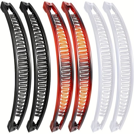 6 stk. Hårclips, Bananclips til Tykt Hår, Store Vintage Hårclips