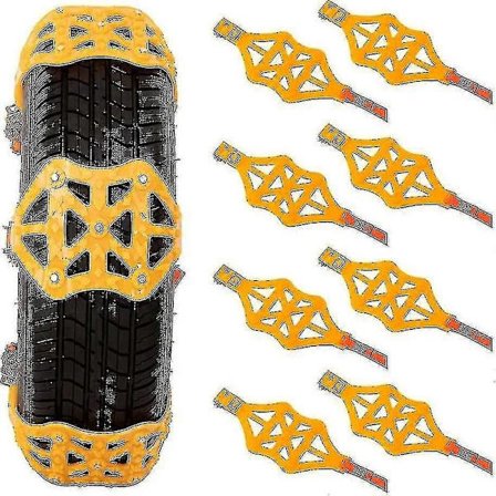 8 stk. universelle snøkjettinger for biler/SUV/LT lastebil/pickup justerbare trekkraft kjettinger for dekkbredde 145-284 mm snødekkkjettinger for 