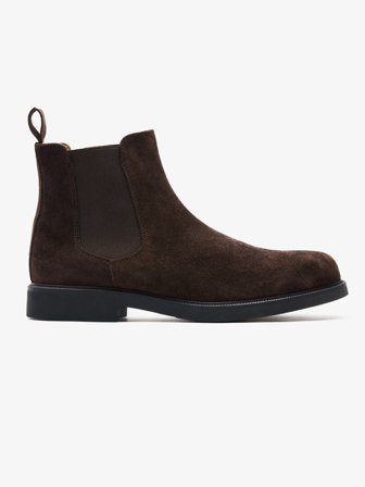 John Henric Men's Dark Brown Suede Chelsea Boots Size 41