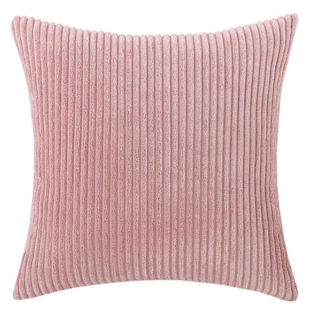 Set om 2 randiga manchester kuddfodral mjuka kuddfodral för soffa (16 tum, rosa)