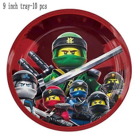 Födelsedags Ninja Tema Festtillbehör Servis Tallrikar Muggar Servetter Bordsduk Dekorationer Banner Ballonger För Pojkar