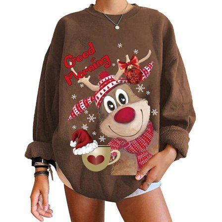 Juletrøje Dame Jul Varmtrøje Kaffe