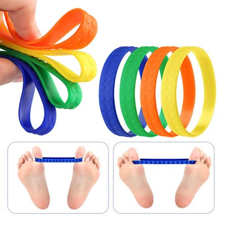 Silikone Modstandsbånd - 4-pak til Knystkorrektion & Tåstrækning