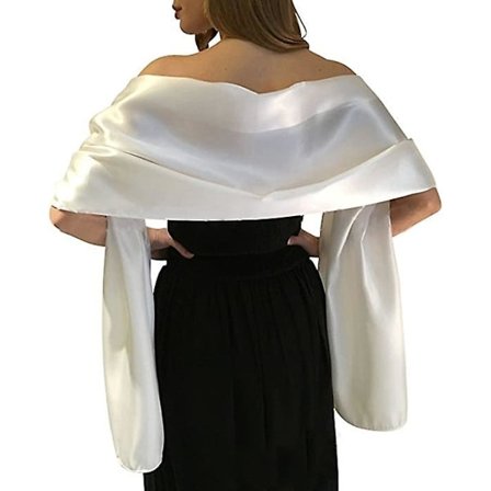 Meget elegant dame satin sjal tørklæde wrap foulard pashmina til aftenarrangementer fester bryllupper