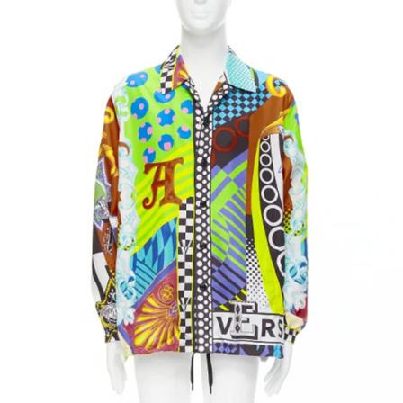 Versace Pre-owned, Pre-owned Nylon outerwear Groen, Dames, Maat:M,multicolor