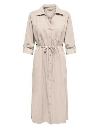 Onlaris Life Ls Belt Shirt Dress Cc Wvn Cream ONLY