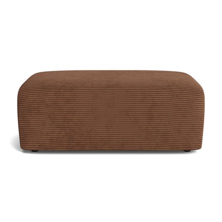 Messina Pouf Hocker in Ribcord Braun, moderner Polsterhocker für Wohnzimmer, bequemer Sitzpouf mit Cord-Muster, quadratisches Design, 42cm
