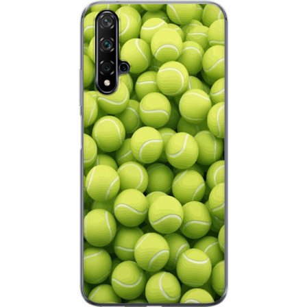 Kompatibel Mobilcover til Huawei Huawei nova 5T Mønster af grønne tennisbolde i høj detalje, sporty motiv med gentagende tekstur og stærke farver
