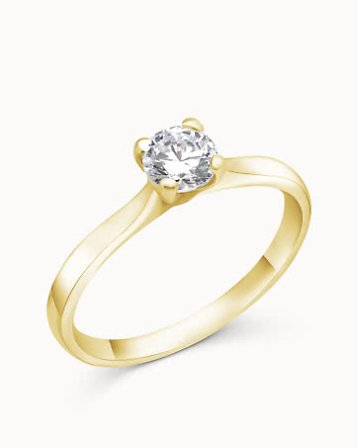 Diamantring Carmen 18K Gult Gull Naturlig Diamant 0.30 Carat - Forlovelsesringer & Gifteringer hos Vanbruun