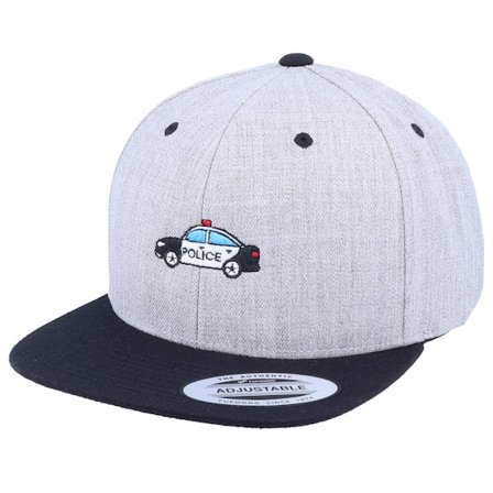Kiddo Cap - Grigio snapback Cappellino - Kids Police Car Heather Grey/Black Snapback @ Hatstore