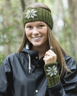 Strikkeoppskrift Sett Pannebånd og håndleddvarmerer - Järbo