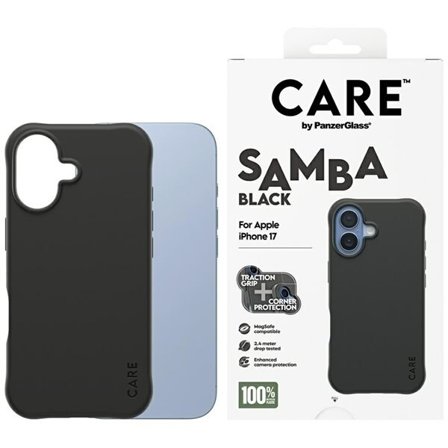 CARE by PanzerGlass Fasjonable Samba MagSafe-etui for iPhone 17 - Svart