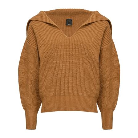 Pinko - Stickade Tröjor & Koftor - Brun - Dam - Storlek: L, Dam, Storlek: L