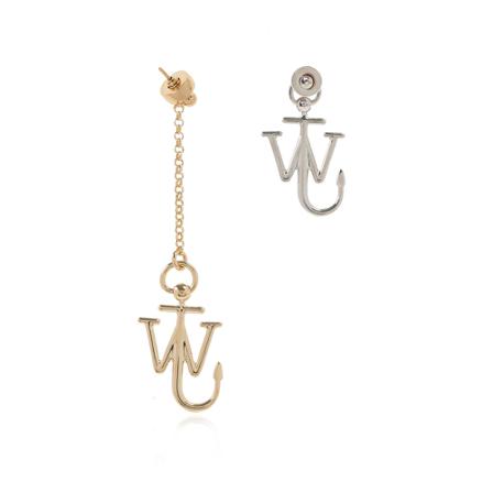 JW Anderson Earrings with logo Gul, unisex Øreringe, Størrelse: ONE Size