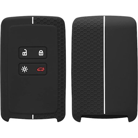 Svart-vit bilnyckelfodral kompatibel med Renault Smart Key 4-But