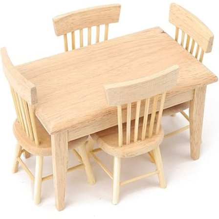 1:12 Miniatyrbord och stolar, matbord och stolar
