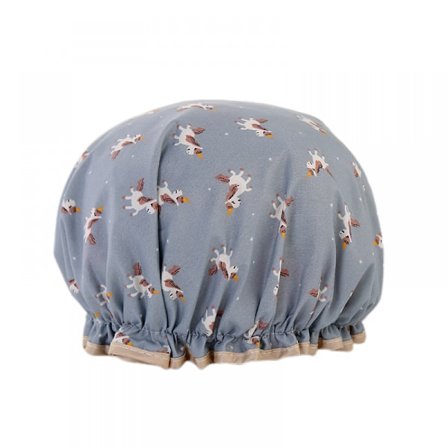 Duschmössor Dubbla Lager Badmössor Vattentäta Designade Satinfodrade Håller Håret Torrt, blå häst