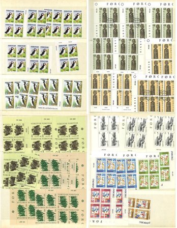 Færøerne - Dubletsamling af marginal blokke i 1 indstiksbog - Postfrisk