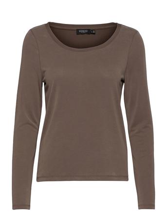 Slcolumbine Tee Ls Brown Soaked In Luxury