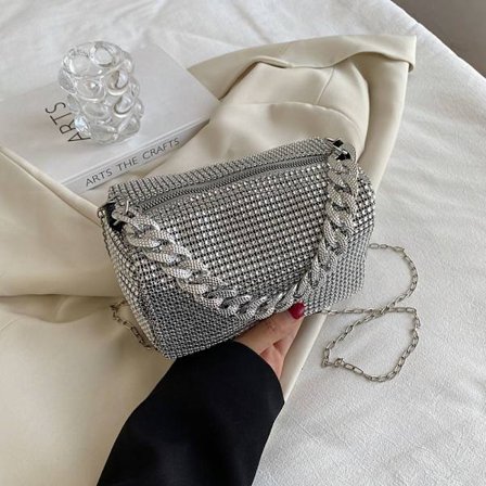 Full Diamond Hand Bag Kangaskassit SILVER