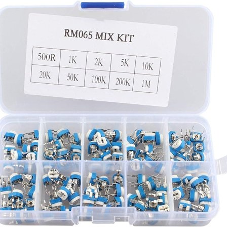 100 stk 10 verdier variabel motstand justerbar trimmer potensiometer KLB