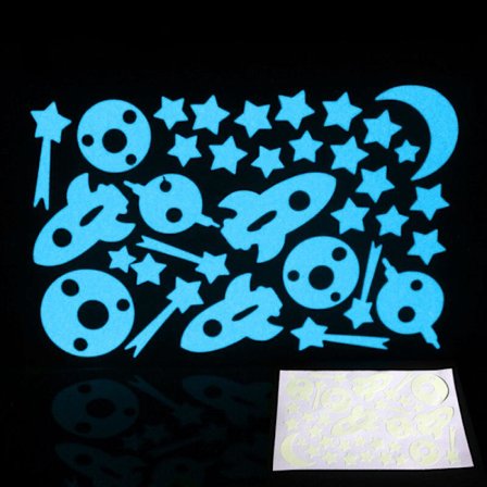 Väggdekal Självlysande Rymdmotiv - Flera färger