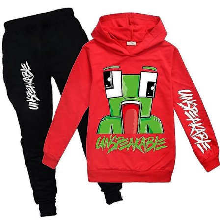 Unspeakable Träningsset Barn Hoodie Tröja med huva Toppar Joggingbyxor Sportkläder Loungewear-Perfet
