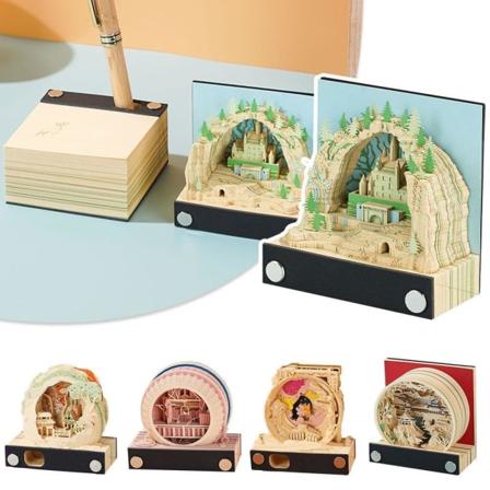 2024 Muistilehtiö Muistikirja Kalenteri Muistilehtiö Pöytäpuu 3D Lahja Koriste Paperi Talo Muistilehtiö Puu Romanttinen B