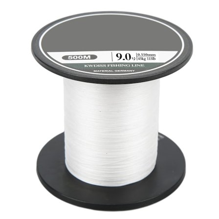 Flettet PE Fiske Line 8 Tråder Multifilament Fiske Snøre 500m Ultra Sterk Agnsnøre Hvit for Havfiske 9.0