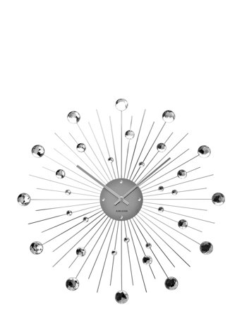 Wall Clock Sunburst Crystal Silver KARLSSON