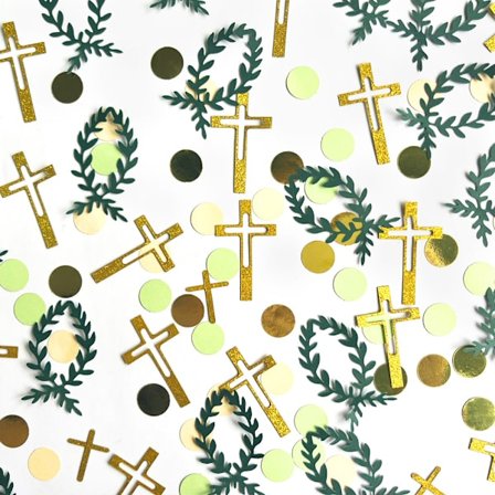 Konfetti bordpynt grøn (bordpynt dåb konfetti grøn)