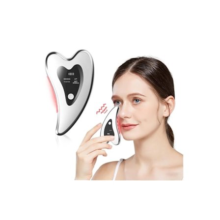 Gua Sha Elektriska Ansiktsverktyg Ansiktsskulpteringsverktyg/Lyftanordning Uppvärmd & Vibrerande Massageapparat & Rött Ljus YEMAESRE