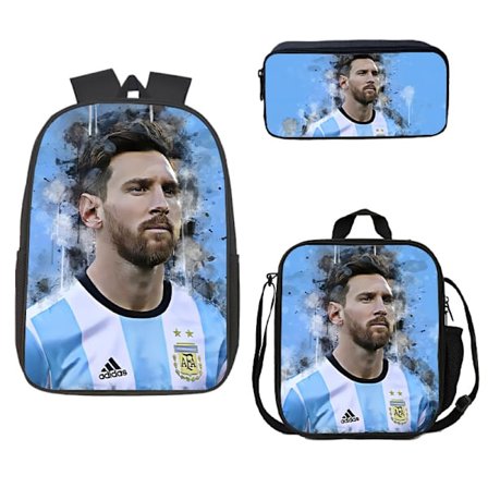 Fotbolls-VM studentryggsäck Messi-väska söt datorväska