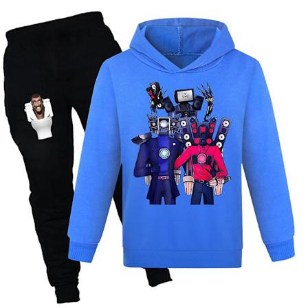 Skibidi Toilet Tv Man treningsdress for barn - Langarmet hettegenser - Mørk blå Dark Blue 7-8 Years