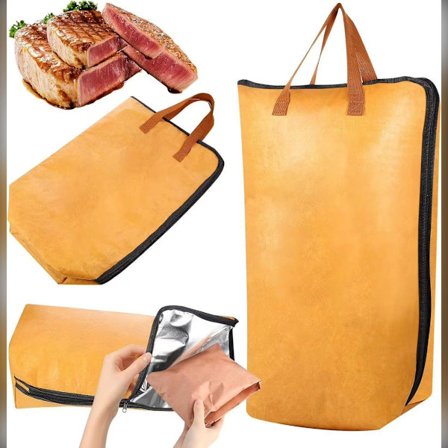 BBQ isoleret termotaske i Tyvek DuPont med aluminiumsfolieforing, foldbar vandtæt kødtransportør L