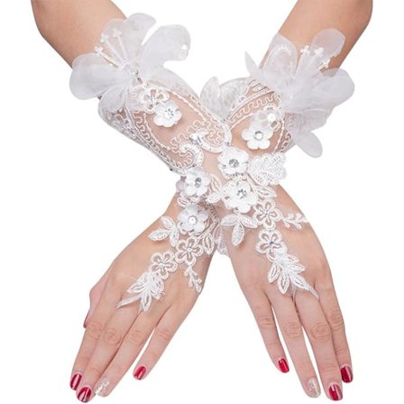Brudehandsker Blonde Brudepigehandsker Gotisk Hæklet Elegant Halv