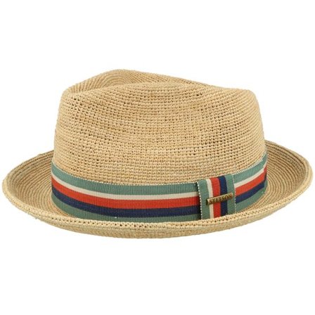 Stetson - Beige straw Hatt - Player Raffia Crochet Natural Straw Hat @ Hatstore
