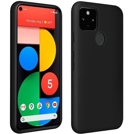 Skyddsskal - AVIZAR - Google Pixel 5 - Halvstyv silikon - Soft Touch-finish - Svart
