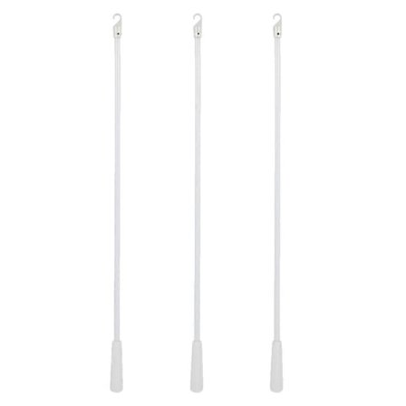 3 stk. Gardinstang Gardin Trækstang Glasfiber Persienne Stang Vertikale Persienner Stang med Krog Persienneåbner