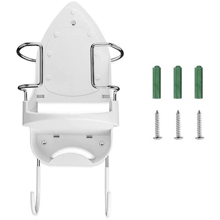 Jernstativ Elektrisk Jernholder Jern og Strykebrett Oppbevaringshylle med Avtakbare Kroker -2