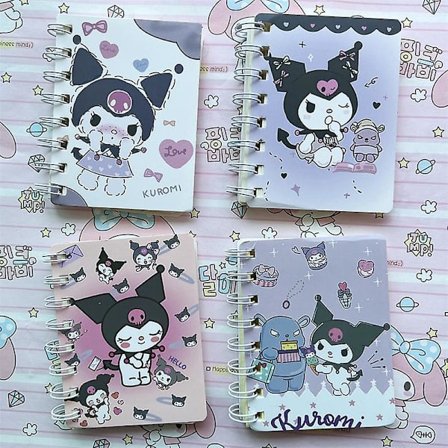 4 stk/sett Kawaii Mini Notisblokk Sanrio Kuromi My Melody Cinnamoroll Tegneserie Bærbar Kreativ Lommespole Dagbok Gave Til Jenter [DB]