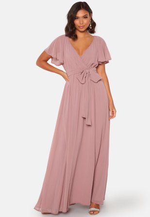Goddiva Flutter Chiffon Dress Lavender Klær