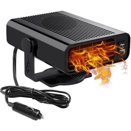 Bilvarmer 12V 120W – Bærbar 2-i-1 Varme- og Køleblæser, 360° Roterende Afrimer til Bilens Forrude