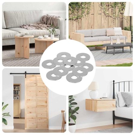 Skivor 12 pcs Silver 12 x 12 x 1,2 cm Järn