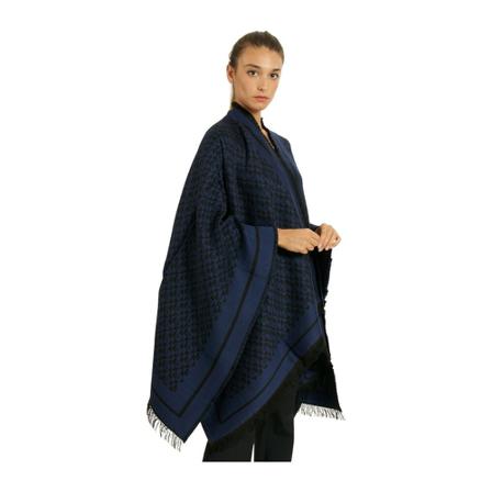 Elisabetta Franchi, Poncho Zwart, Dames, Maat:ONE Size,Viscose