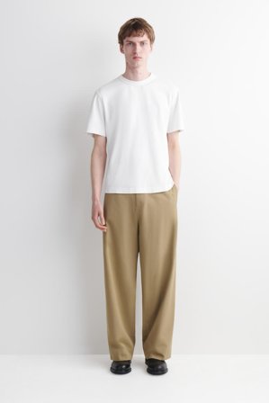 COS Men's Cotton Wide Leg Chinos in Beige