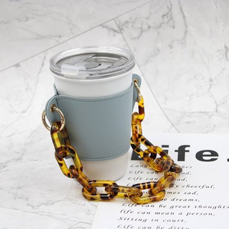 Kaffe Kop Ærme Med Rem Mælkete Kop Ærme Læder Kopholder Håndsving Kopholder Blå