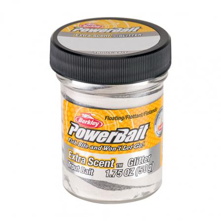 Powerbait Glitter Trout Bait Jar 50g Silver Vein